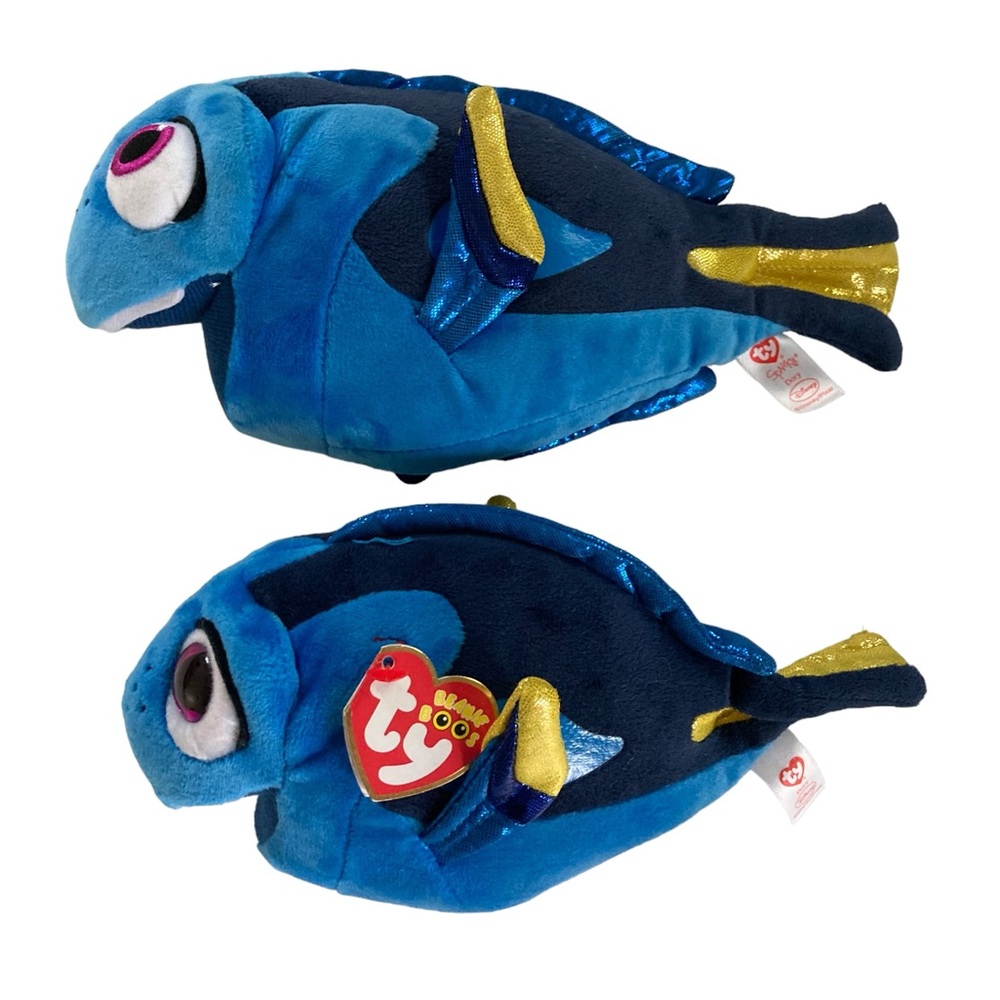 Set - 2 Ty Sparkle Beanie Boos 2016 Disney Finding Dory Plush - Hang Tag on one